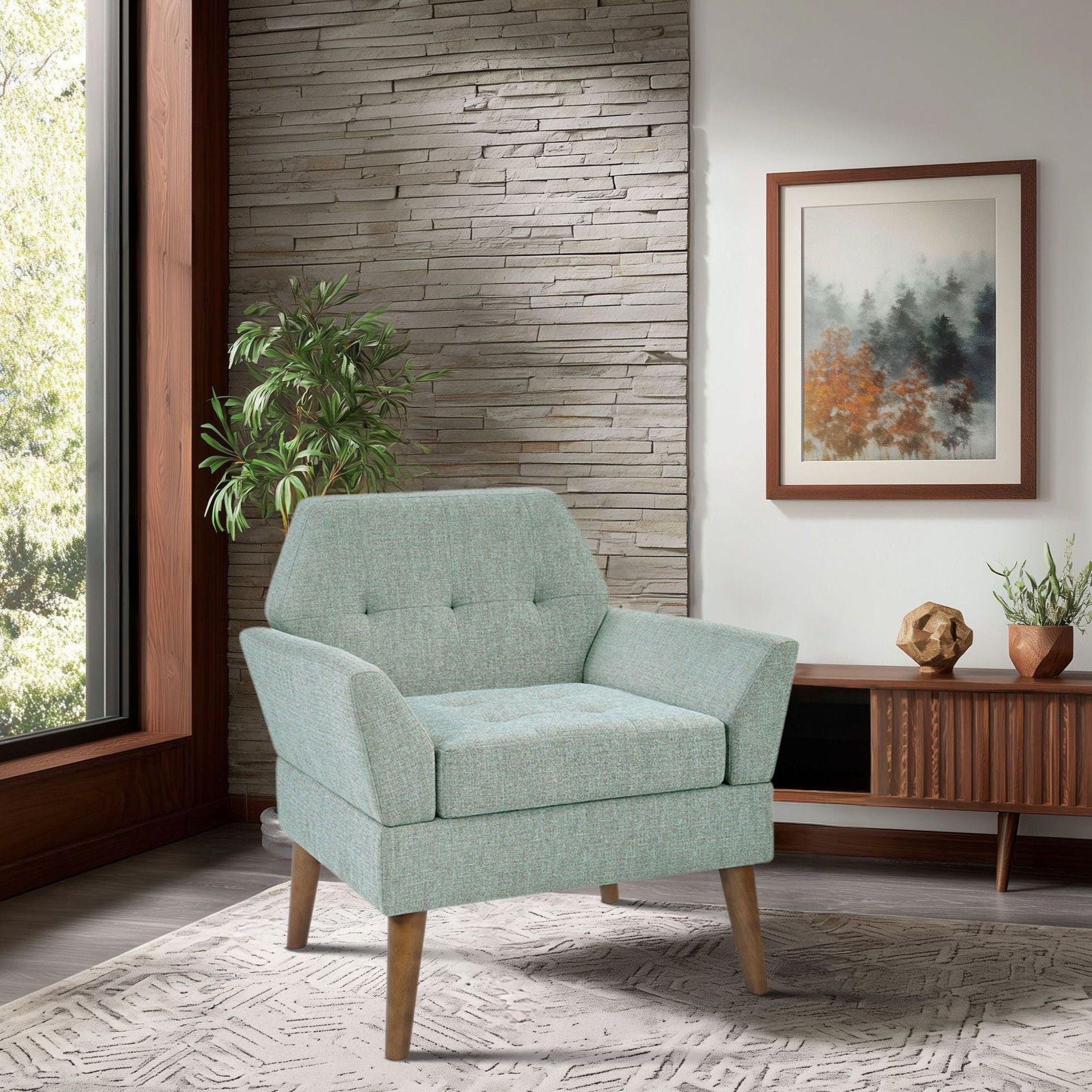 Newtin - Mid-Century Modern Lounge Chair - Teal