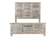 Shutter Solid Wood King Gray Bed