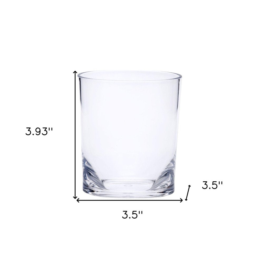 Set of Four Clear Acrylic Stemless Whiskey Glass