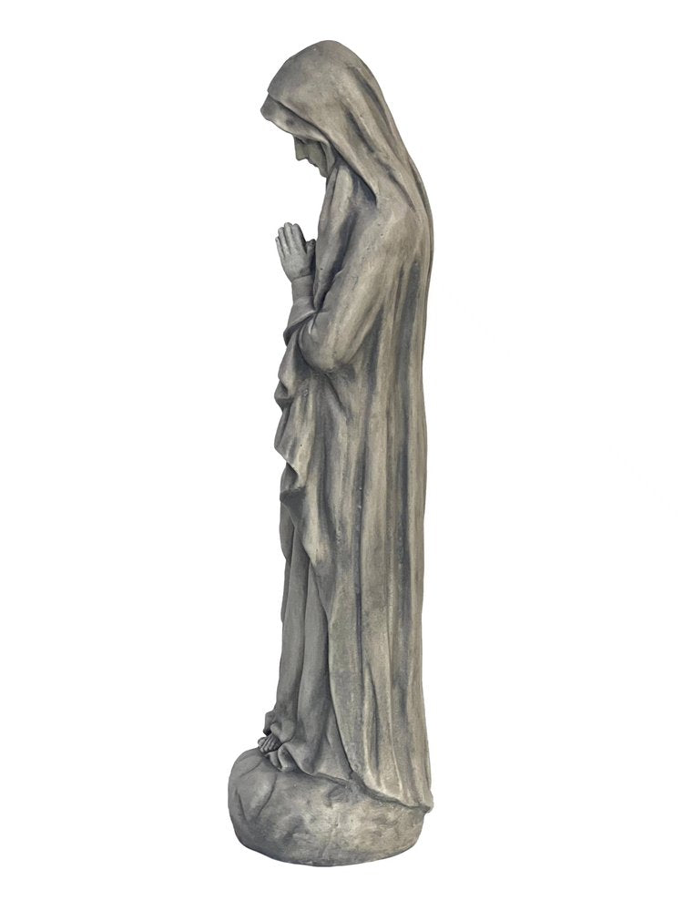 32" Gray Polyresin Virgin Mary Outdoor Statue