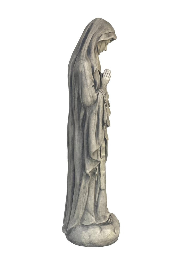 32" Gray Polyresin Virgin Mary Outdoor Statue