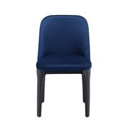 Blue and Black Upholstered Velvet Dining Side Chair