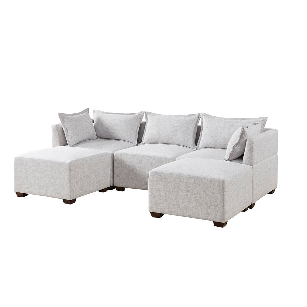 Molly - Modular Armless Chair - Silver Gray