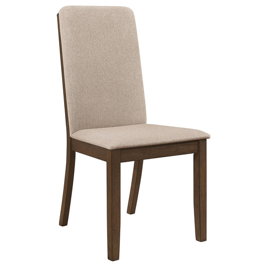 Twill And Padded Side Chair (Set of 2) - Brown
