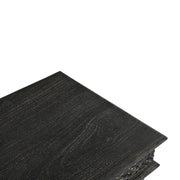 24" Black Distressed Solid Wood Square End Table