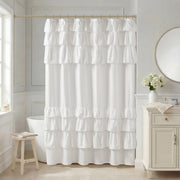 Grace - 72''x84" Ruffled Shower Curtain - White