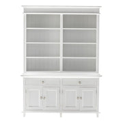87" Antiqued White Solid Wood Four Door Two Drawer Pantry Or Storage Closet