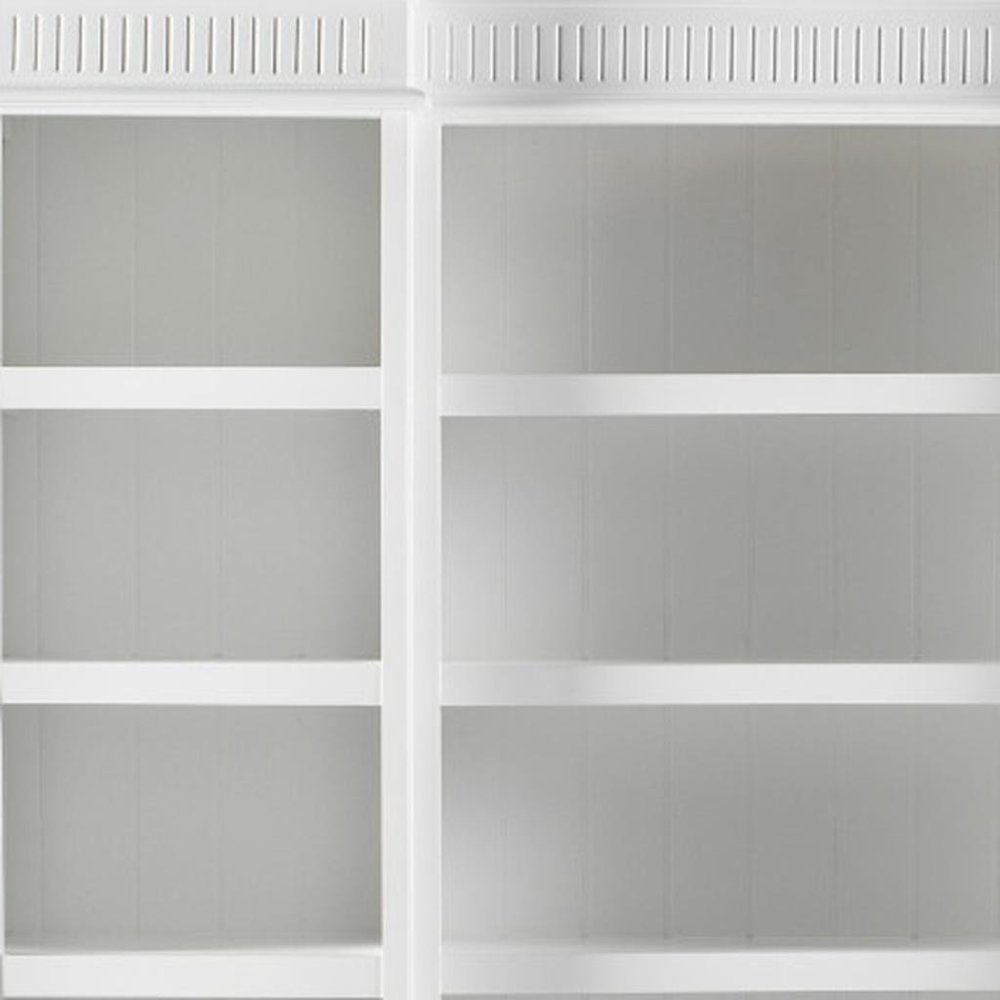 87" Antiqued White Solid Wood Three Drawer Pantry Or Storage Closet