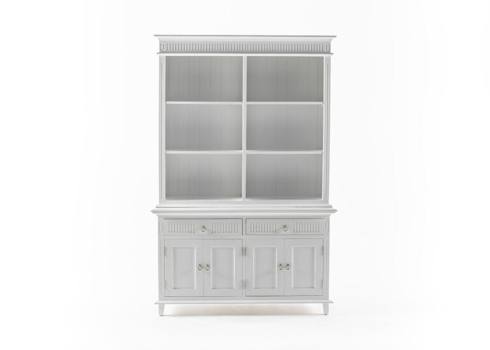 87" Antiqued White Solid and Manufactured Wood Four Door Two Drawer Pantry Or Storage Closet