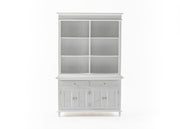 87" Antiqued White Solid and Manufactured Wood Four Door Two Drawer Pantry Or Storage Closet