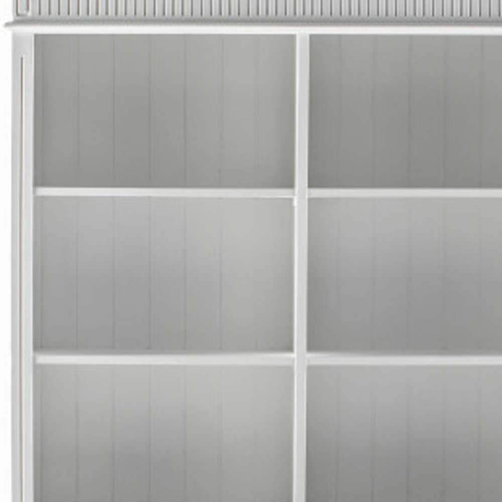 87" Antiqued White Solid and Manufactured Wood Four Door Two Drawer Pantry Or Storage Closet