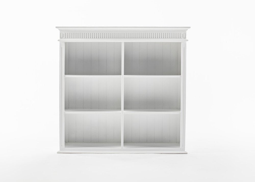 87" Antiqued White Solid and Manufactured Wood Four Door Two Drawer Pantry Or Storage Closet