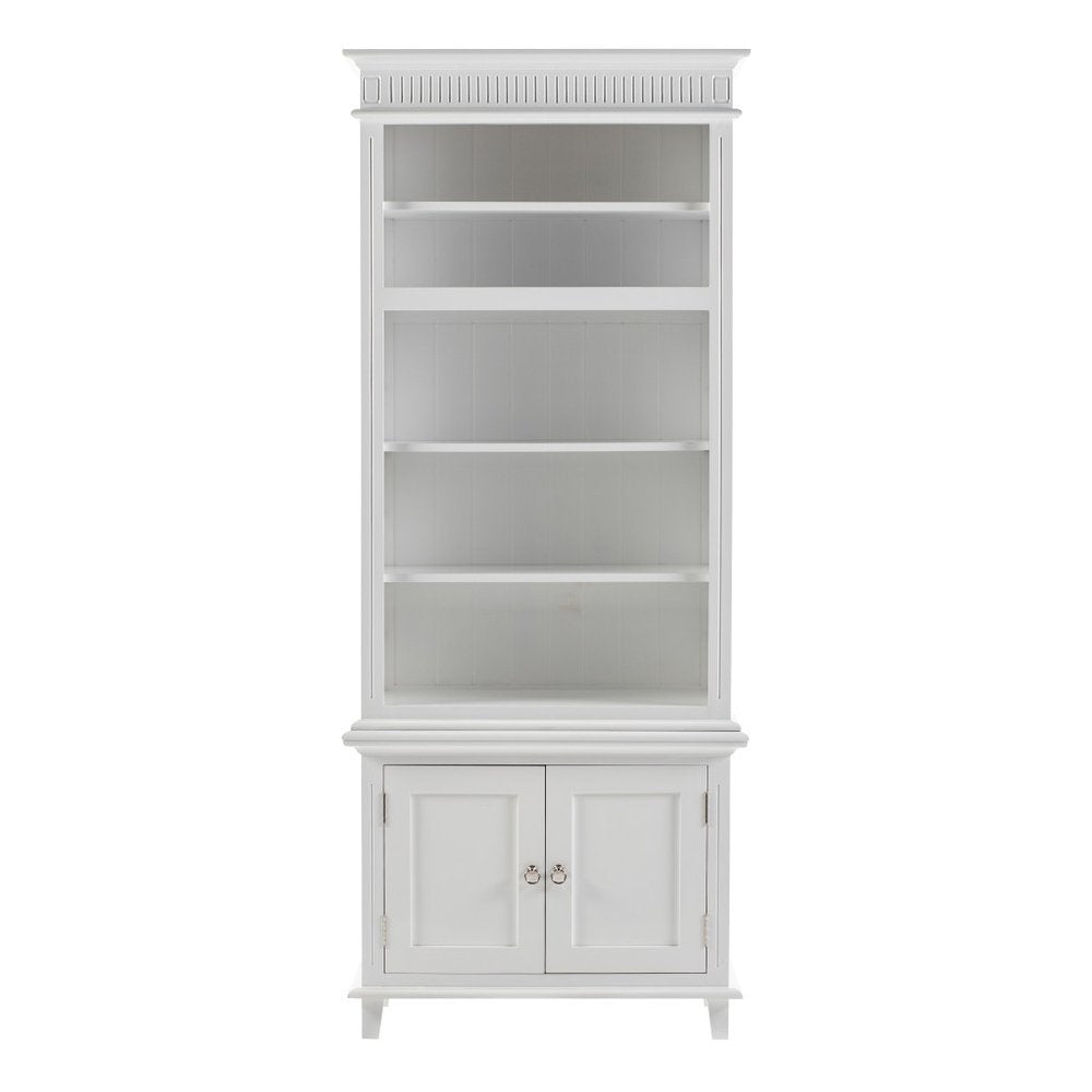 87" Antiqued White Solid Wood Seven Door Pantry Or Storage Closet