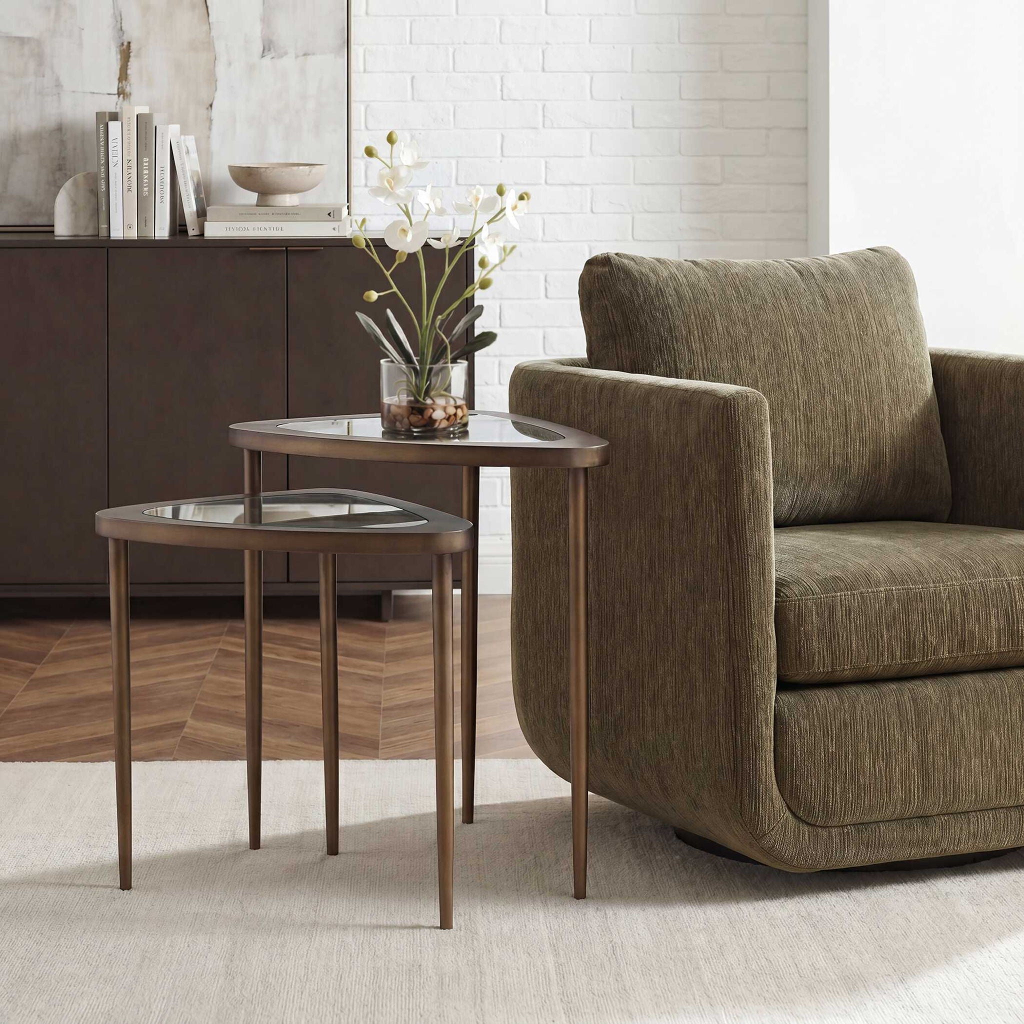 Millar - Curved Nesting Tables (Set of 2) - Bronze