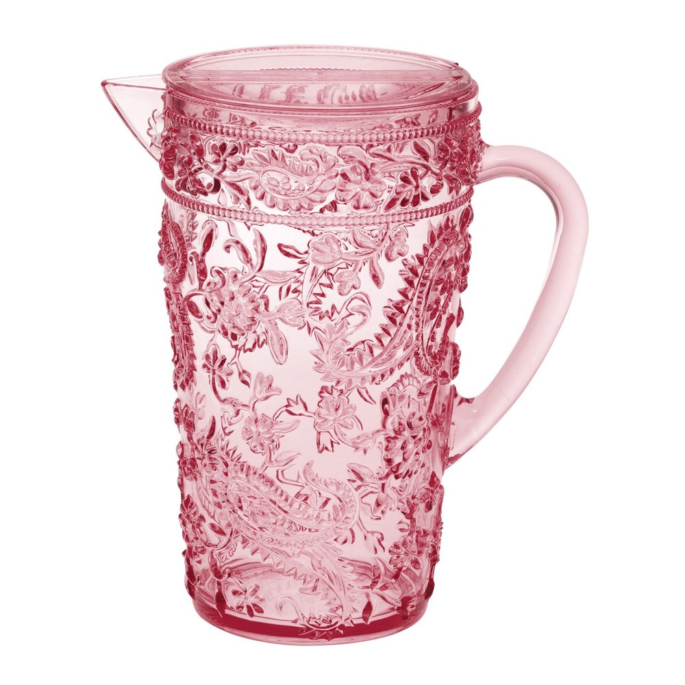 Pink Acrylic Convex Curve Shape Stemless Pitcher