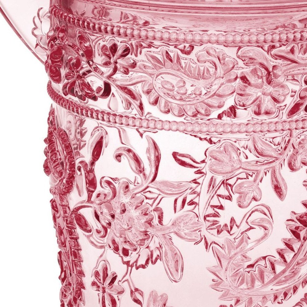 Pink Acrylic Convex Curve Shape Stemless Pitcher