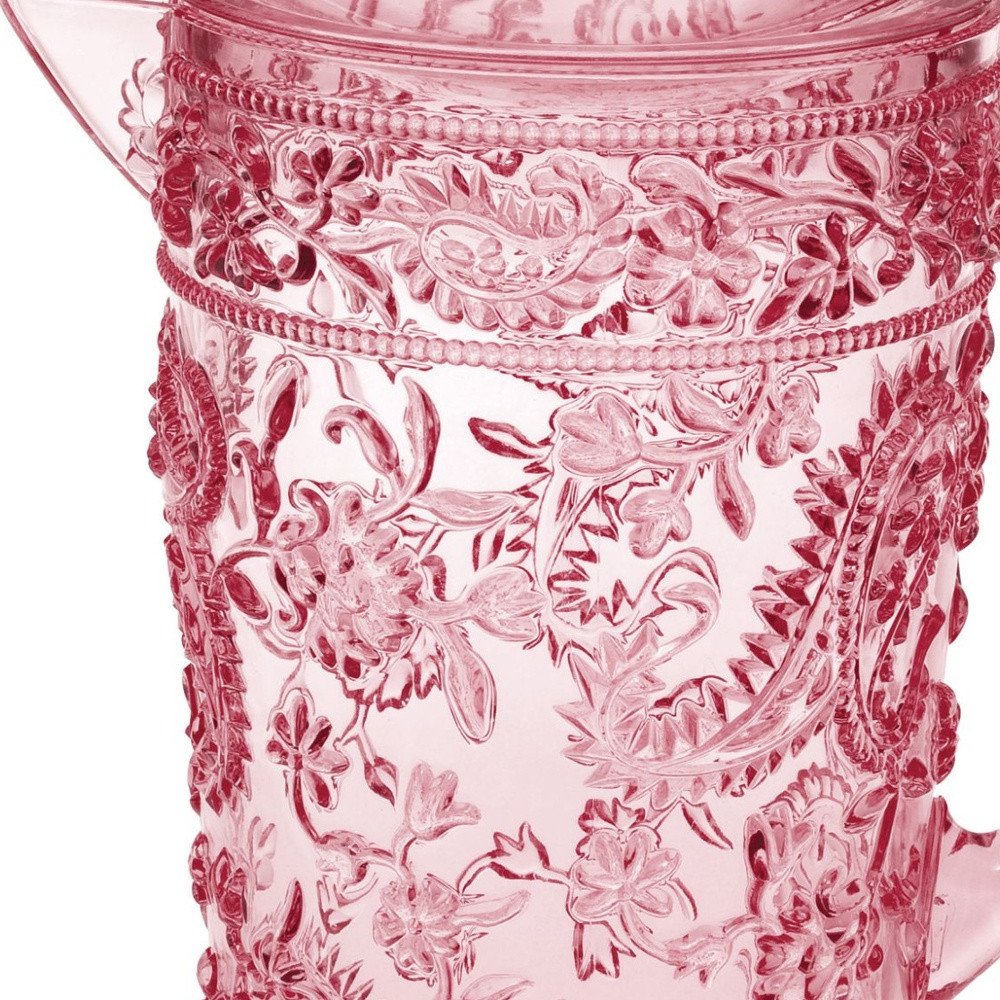 Pink Acrylic Convex Curve Shape Stemless Pitcher