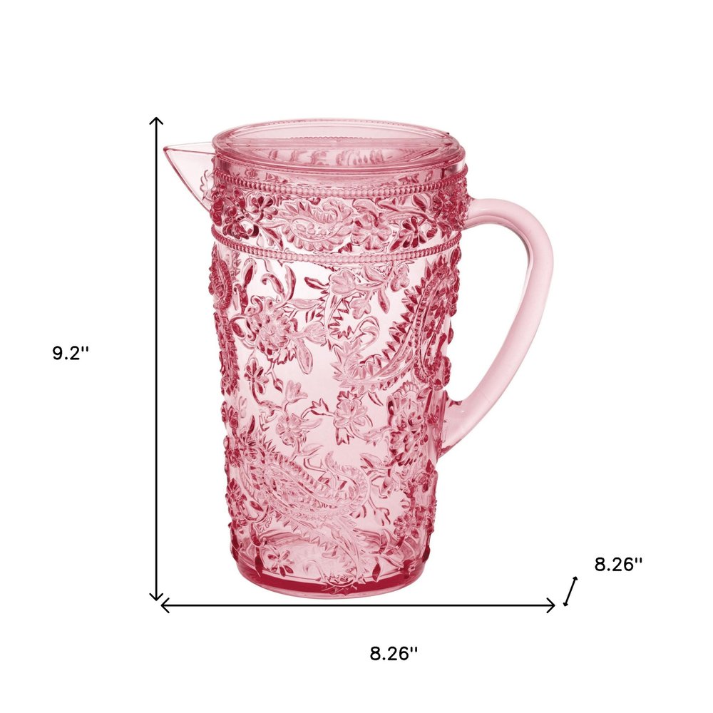 Pink Acrylic Convex Curve Shape Stemless Pitcher