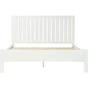 White Shiplap Texture Solid Wood King Bed Frame