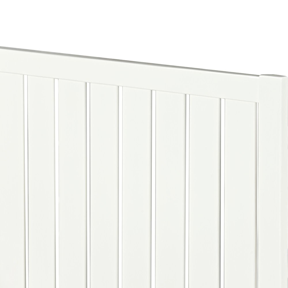 White Shiplap Texture Solid Wood King Bed Frame