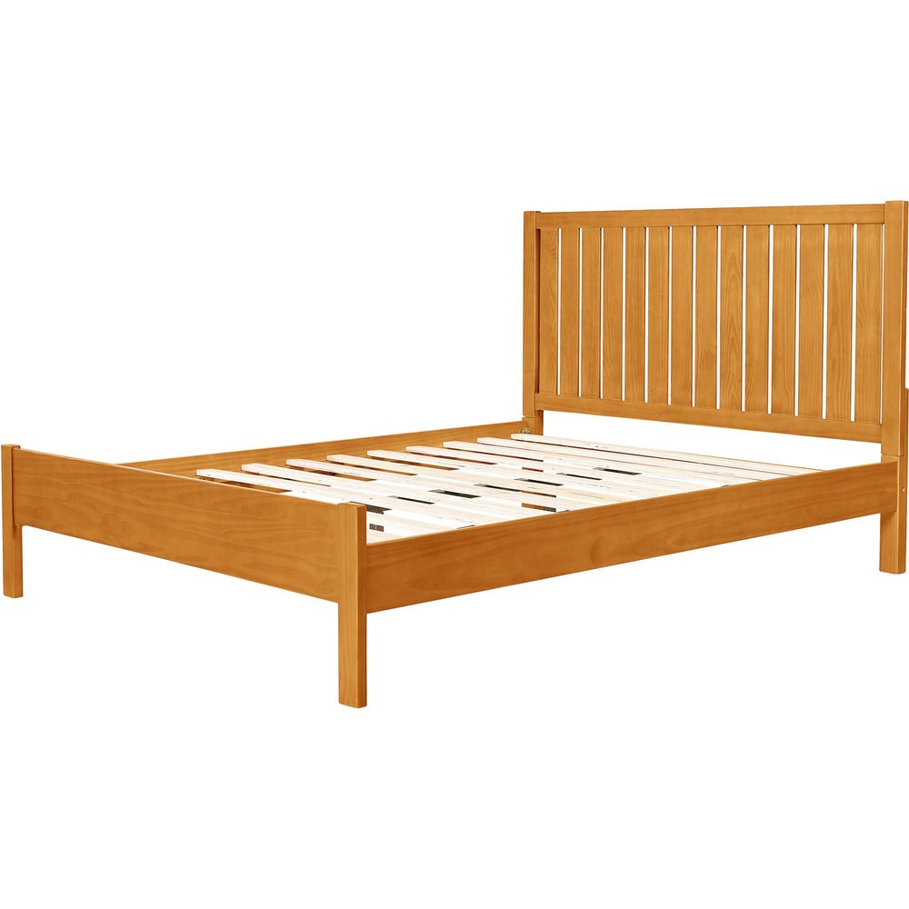 White Shiplap Texture Solid Wood King Bed Frame