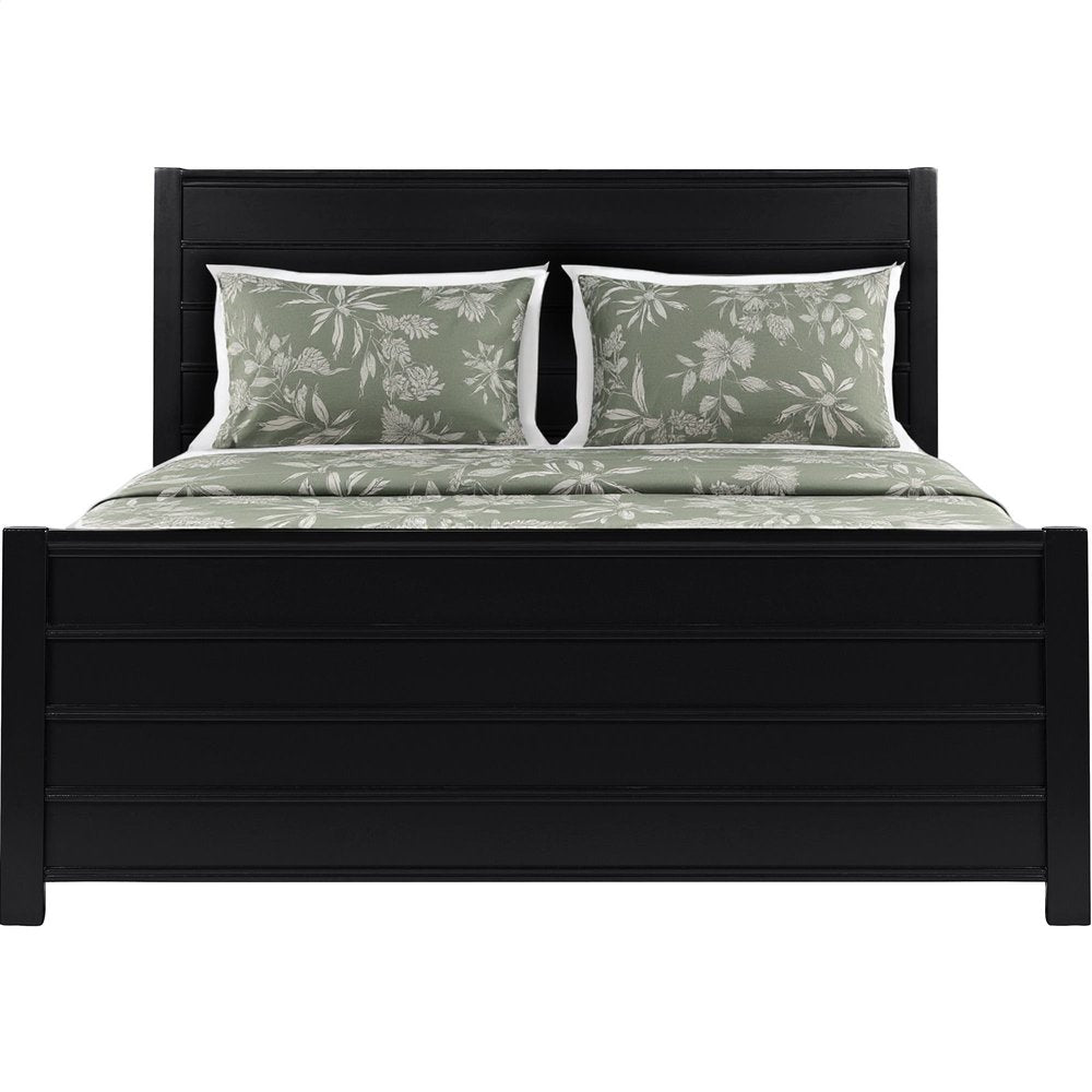 Black Solid Wood King Bed Frame