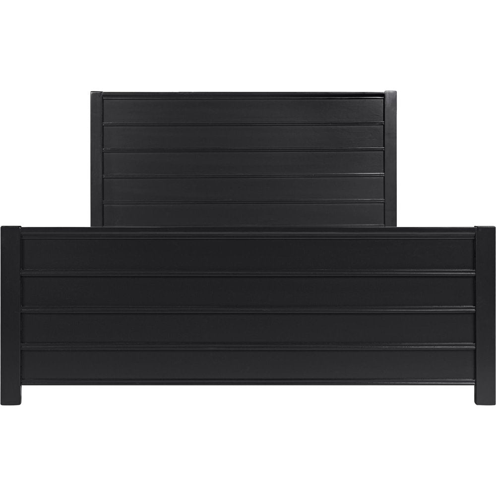 Black Solid Wood King Bed Frame