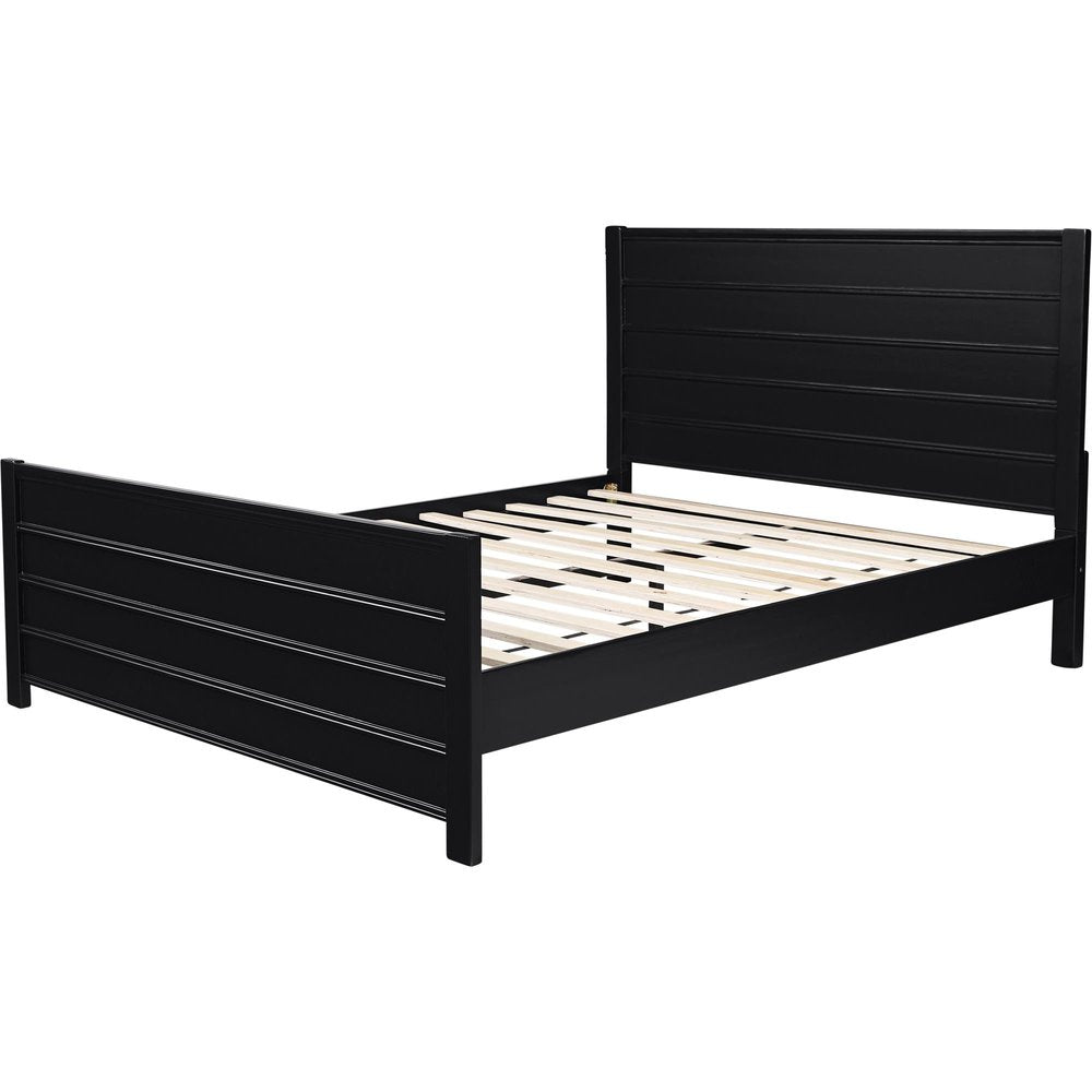 Black Solid Wood King Bed Frame