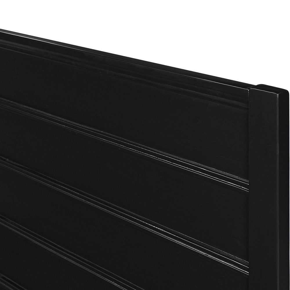 Black Solid Wood King Bed Frame