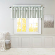 Emilia - Lightweight Valance With Beads - Dusty Aqua