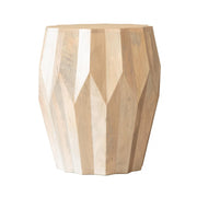 23" Natural Solid Wood Round Drum End Table