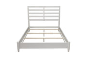 White Slat Back Solid Wood California King Bed Frame