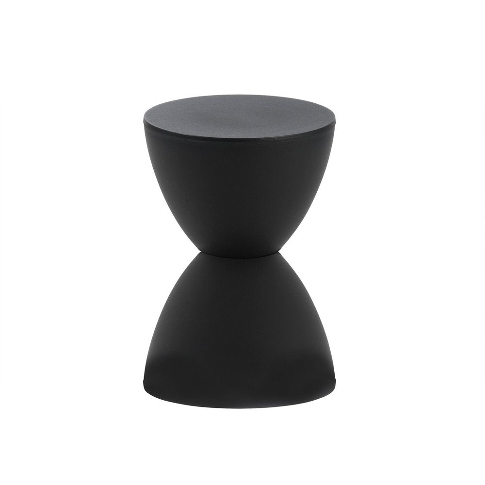17" Black Heavy Duty Plastic Hourglass Outdoor Side Table