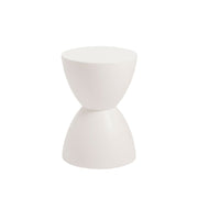 12" White Heavy Duty Plastic Hourglass Indoor Outdoor Side Table