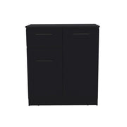 37" Black Wood Accent Cabinet With Two Doors And One Drawer