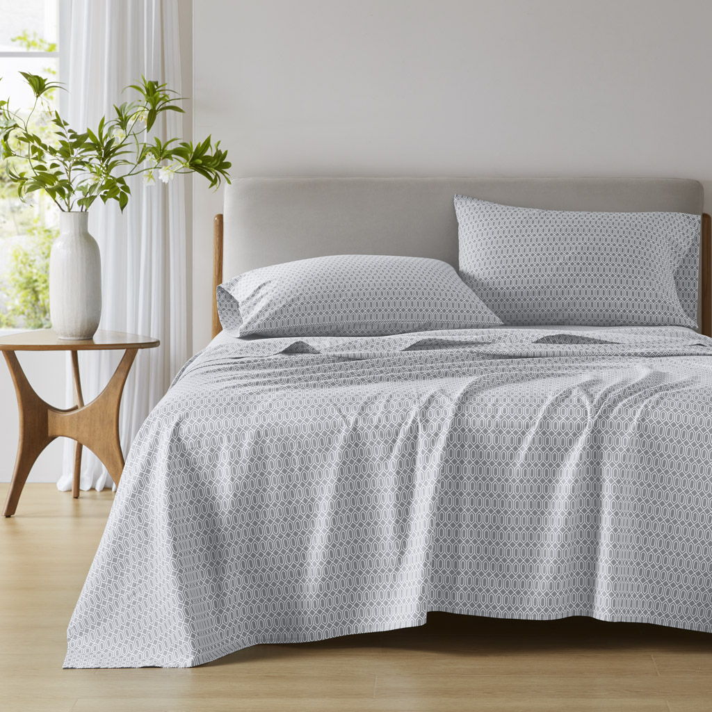 Cotton 144TC - King Printed Sheets - Diamond Gray