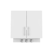 26" White Wood Wall Mounted Utlity Cabinet With Two Doors