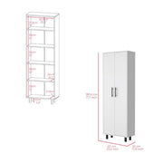 71" White Wood Two Door Pantry Or Storage Closet