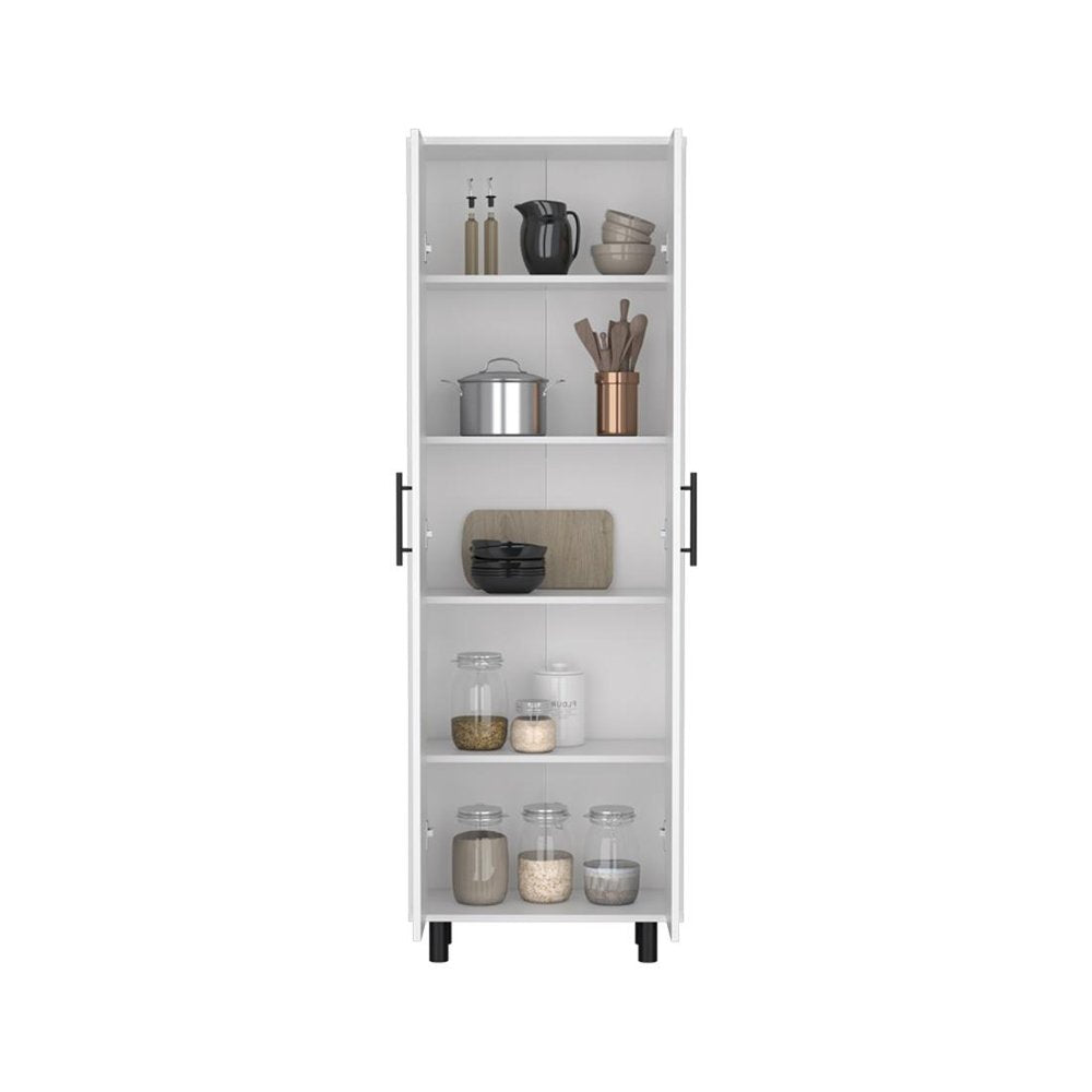 71" White Wood Two Door Pantry Or Storage Closet