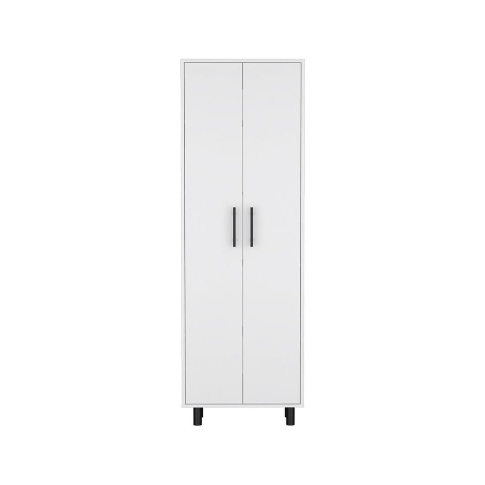 71" White Wood Two Door Pantry Or Storage Closet