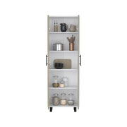 71" Beige Wood Two Door Pantry Or Storage Closet