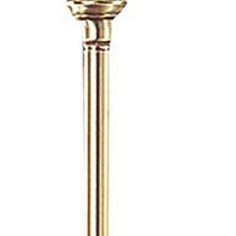59" Bronze Metal Swing Arm Floor Lamp With Beige Fabric Empire Shade