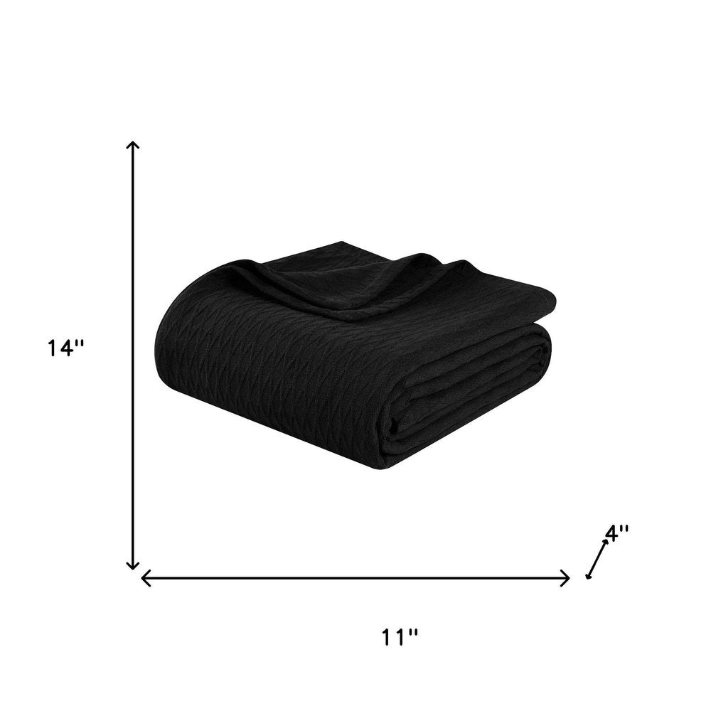 King Black Cotton Geometric Blanket