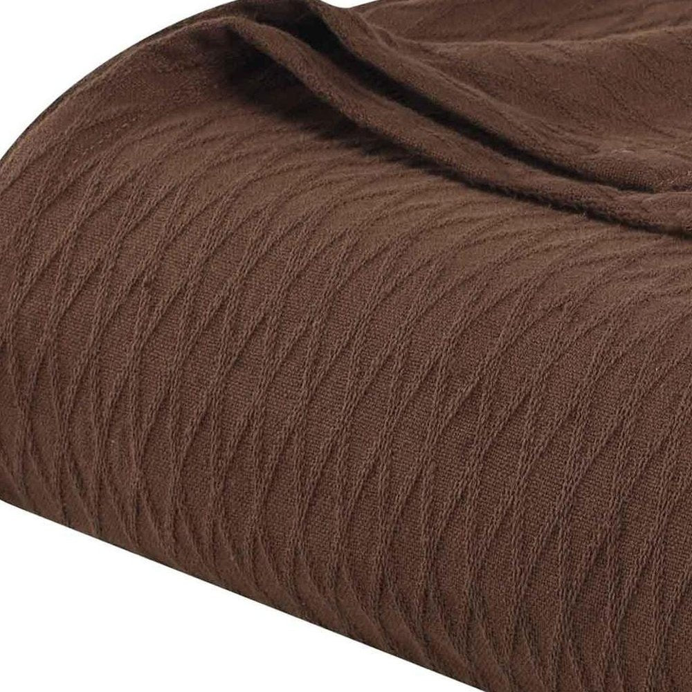 King Chocolate Cotton Geometric Blanket