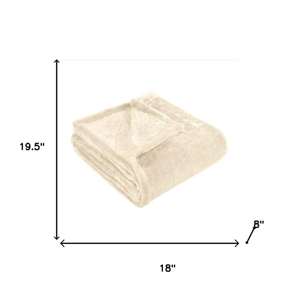 King Ivory Fleece Plain Weave Plush Blanket
