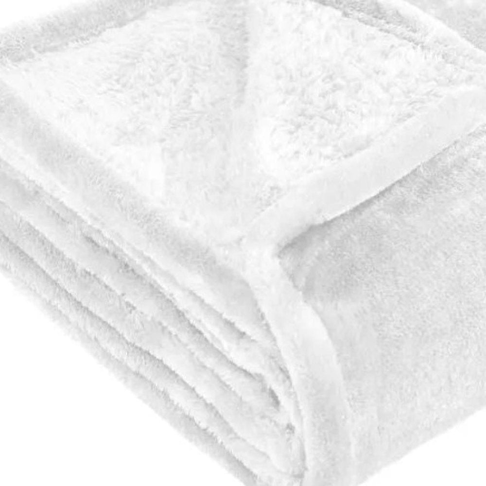 King White Fleece Plush Blanket
