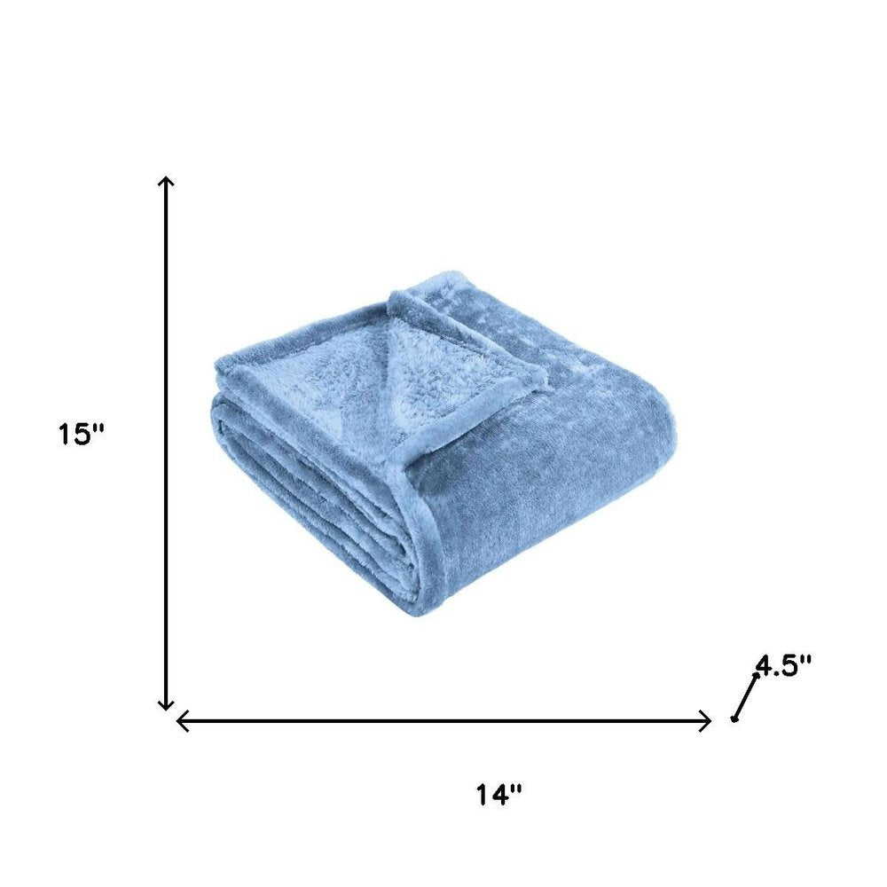 50" X 60" Blue Fleece Plush Throw Blanket