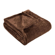 14" X 15" Chocolate Fleece Plain Weave Plush Throw Blanket