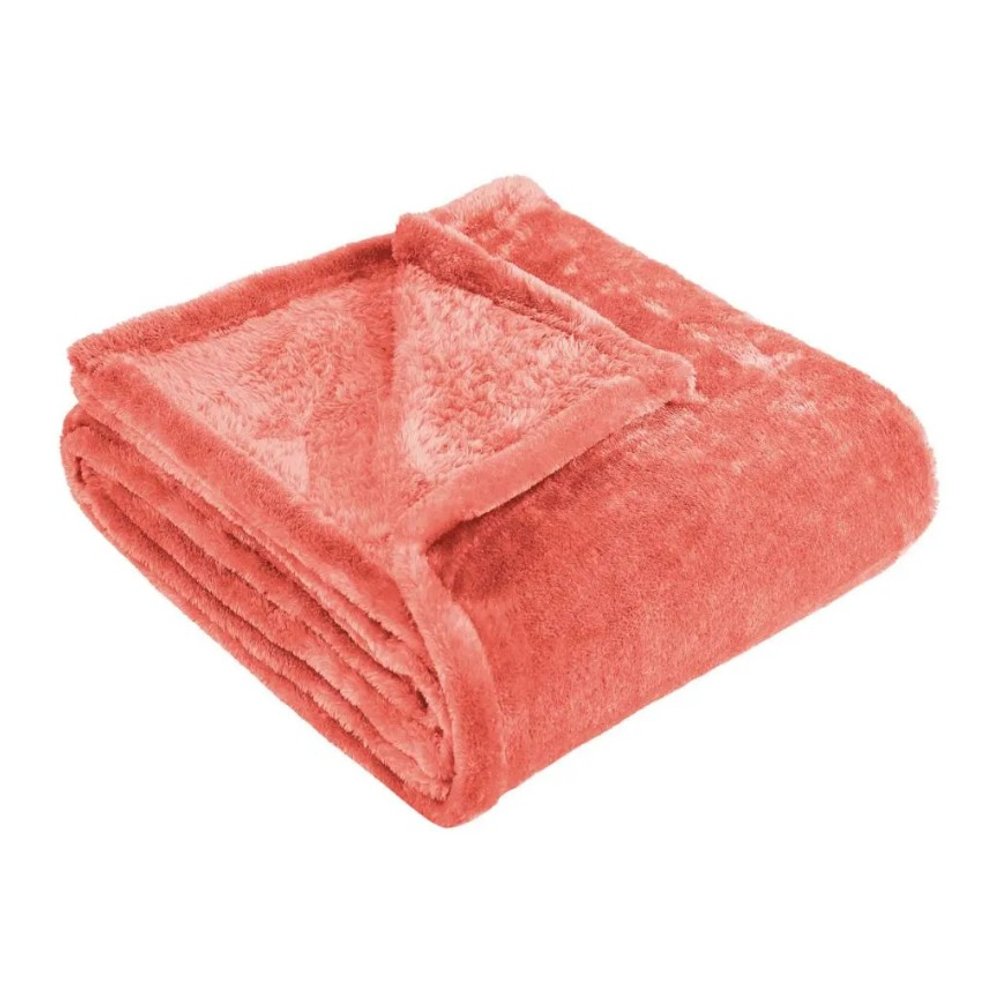 14" X 15" Coral Fleece Plain Weave Plush Throw Blanket