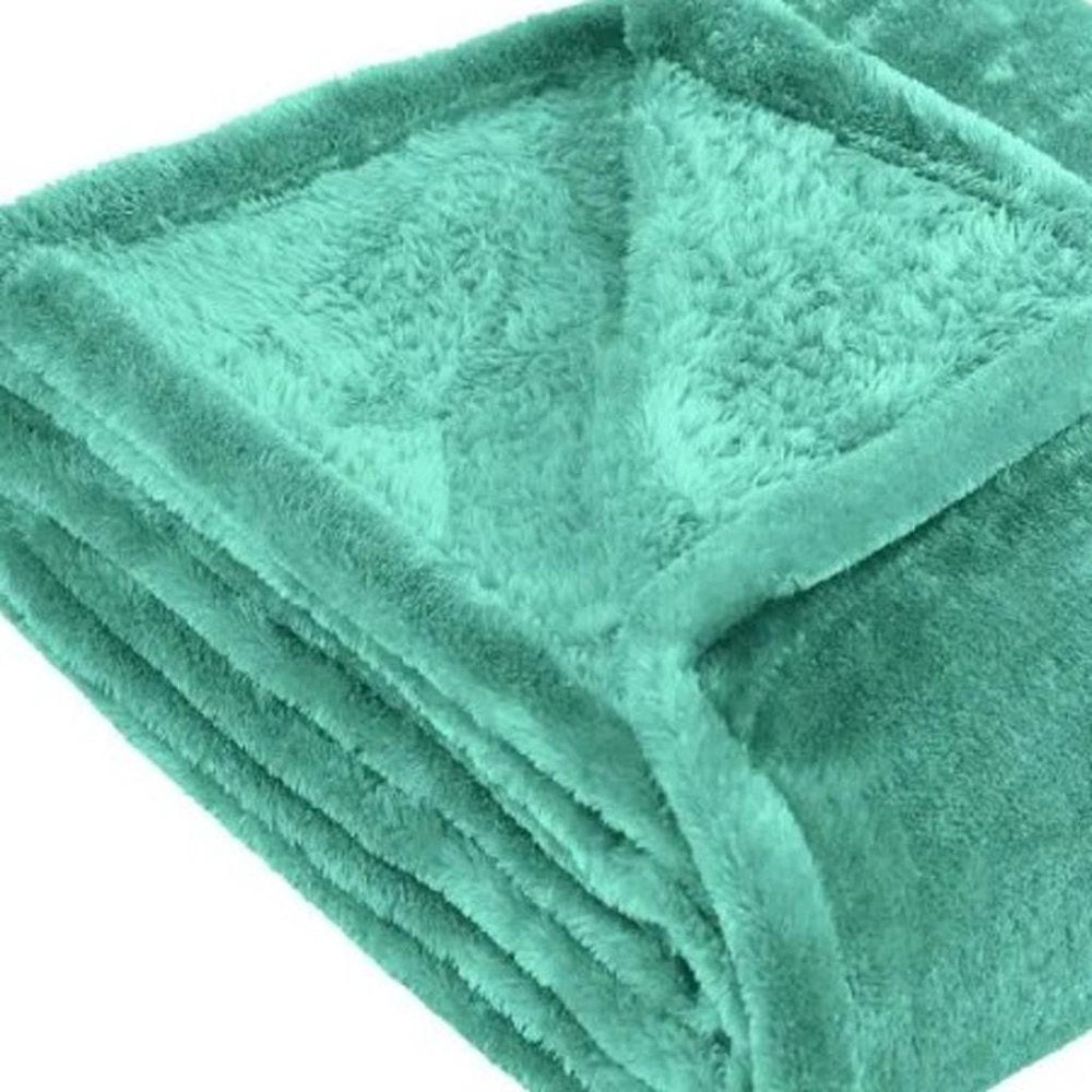 Twin Turquoise Fleece Plush Blanket